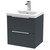 Hudson Reed Fluted Satin Anthracite 500mm Wall Hung 2 Drawer Vanity Unit with 40mm Profile Basin - DFF1492A Main View