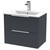 Hudson Reed Fluted Satin Anthracite 600mm Wall Hung 2 Drawer Vanity Unit with 18mm Profile Basin - DFF1493B Main View