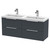 Hudson Reed Fluted Satin Anthracite 1200mm Wall Hung 4 Drawer Vanity Unit with Double Polymarble Basin - DFF1493C Main View