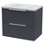 Hudson Reed Fluted Satin Anthracite 600mm Wall Hung 2 Drawer Vanity Unit with Grey Worktop - DFF1493LBG Main View thumbnail