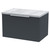 Hudson Reed Fluted Satin Anthracite 600mm Wall Hung Single Drawer Vanity Unit with Grey Worktop - DFF1494LBG Main View