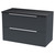 Hudson Reed Fluted Satin Anthracite 800mm Wall Hung 2 Drawer Vanity Unit with Sparkling Black Worktop - DFF1495LSB Main View