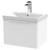 Hudson Reed Fluted Satin White 500mm Wall Hung Single Drawer Vanity Unit with 50mm Profile Basin - DFF191D Main View