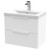 Hudson Reed Fluted Satin White 600mm Wall Hung 2 Drawer Vanity Unit with 40mm Profile Basin - DFF193A Main View