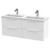Hudson Reed Fluted Satin White 1200mm Wall Hung 4 Drawer Vanity Unit with Double Polymarble Basin - DFF193C Main View