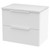 Hudson Reed Fluted Satin White 600mm Wall Hung 2 Drawer Vanity Unit with Sparkling White Worktop - DFF193LSW Main View