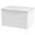 Hudson Reed Fluted Satin White 600mm Wall Hung Single Drawer Vanity Unit with Sparkling White Worktop - DFF194LSW Main View