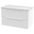 Hudson Reed Fluted Satin White 800mm Wall Hung 2 Drawer Vanity Unit with Sparkling White Worktop - DFF195LSW Main View