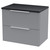 Hudson Reed Fluted Satin Grey 600mm Wall Hung 2 Drawer Vanity Unit with Sparkling Black Worktop - DFF293LSB Main View