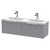 Hudson Reed Fluted Satin Grey 600mm Wall Hung Single Drawer Vanity Unit with Double Ceramic Basin - DFF294F Main View