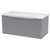 Hudson Reed Fluted Satin Grey 800mm Wall Hung Single Drawer Vanity Unit with Sparkling White Worktop - DFF296LSW Main View