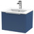 Hudson Reed Fluted Satin Blue 500mm Wall Hung Single Drawer Vanity Unit with 18mm Profile Basin - DFF391B Main View