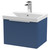 Hudson Reed Fluted Satin Blue 500mm Wall Hung Single Drawer Vanity Unit with 50mm Profile Basin - DFF391D Main View