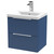 Hudson Reed Fluted Satin Blue 500mm Wall Hung 2 Drawer Vanity Unit with 40mm Profile Basin - DFF392A Main View