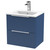 Hudson Reed Fluted Satin Blue 500mm Wall Hung 2 Drawer Vanity Unit with 18mm Profile Basin - DFF392B Main View