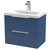 Hudson Reed Fluted Satin Blue 600mm Wall Hung 2 Drawer Vanity Unit with 40mm Profile Basin - DFF393A Main View