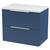 Hudson Reed Fluted Satin Blue 600mm Wall Hung 2 Drawer Vanity Unit with Sparkling White Worktop - DFF393LSW Main View