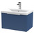 Hudson Reed Fluted Satin Blue 600mm Wall Hung Single Drawer Vanity Unit with 40mm Profile Basin - DFF394A Main View