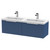 Hudson Reed Fluted Satin Blue 1200mm Wall Hung 2 Drawer Vanity Unit with Double Polymarble Basin - DFF394C Main View