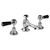 Hudson Reed Topaz Chrome with Black Lever 3 Tap Hole Basin Mixer and Pop-up Waste with Hex Collar - BC407HL Main Image