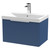 Hudson Reed Fluted Satin Blue 600mm Wall Hung Single Drawer Vanity Unit with 50mm Profile Basin - DFF394D Main View