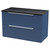 Hudson Reed Fluted Satin Blue 800mm Wall Hung 2 Drawer Vanity Unit with Sparkling Black Worktop - DFF395LSB Main View