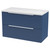 Hudson Reed Fluted Satin Blue 800mm Wall Hung 2 Drawer Vanity Unit with Sparkling White Worktop - DFF395LSW Main View