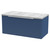 Hudson Reed Fluted Satin Blue 800mm Wall Hung Single Drawer Vanity Unit with Grey Worktop - DFF396LBG Main View