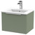 Hudson Reed Fluted Satin Green 500mm Wall Hung Single Drawer Vanity Unit with 18mm Profile Basin - DFF891B Main View