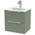 Hudson Reed Fluted Satin Green 500mm Wall Hung 2 Drawer Vanity Unit with 18mm Profile Basin - DFF892B Main View