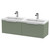 Hudson Reed Fluted Satin Green 1200mm Wall Hung 2 Drawer Vanity Unit with Double Polymarble Basin - DFF894C Main View
