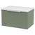 Hudson Reed Fluted Satin Green 600mm Wall Hung Single Drawer Vanity Unit with Sparkling White Worktop - DFF894LSW Main View