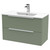 Hudson Reed Fluted Satin Green 800mm Wall Hung 2 Drawer Vanity Unit with 18mm Profile Basin - DFF895B Main View