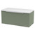 Hudson Reed Fluted Satin Green 800mm Wall Hung Single Drawer Vanity Unit with Sparkling White Worktop - DFF896LSW Main View