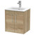 Hudson Reed Juno Autumn Oak 500mm Wall Hung 2 Door Vanity Unit with 18mm Profile Basin - JNU1821B Main View