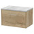 Hudson Reed Juno Autumn Oak 600mm Wall Hung Single Drawer Vanity Unit with Grey Worktop - JNU1822LBG Main View