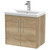 Hudson Reed Juno Autumn Oak 600mm Wall Hung 2 Door Vanity Unit with 40mm Profile Basin - JNU1823A Main View