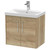 Hudson Reed Juno Autumn Oak 600mm Wall Hung 2 Door Vanity Unit with 50mm Profile Basin - JNU1823D Main View