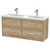 Hudson Reed Juno Autumn Oak 1200mm Wall Hung 4 Drawer Vanity Unit with Double Ceramic Basin - JNU1824F Main View