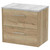 Hudson Reed Juno Autumn Oak 600mm Wall Hung 2 Drawer Vanity Unit with Grey Worktop - JNU1824LBG Main View