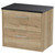 Hudson Reed Juno Autumn Oak 600mm Wall Hung 2 Drawer Vanity Unit with Sparkling Black Worktop - JNU1824LSB Main View