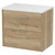Hudson Reed Juno Autumn Oak 600mm Wall Hung 2 Drawer Vanity Unit with Sparkling White Worktop - JNU1824LSW Main View
