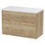 Hudson Reed Juno Autumn Oak 800mm Wall Hung 2 Drawer Vanity Unit with Sparkling White Worktop - JNU1826LSW Main View