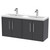 Hudson Reed Juno Graphite Grey 1200mm Wall Hung 4 Door Vanity Unit with Double Ceramic Basin - JNU2223F Main View