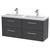 Hudson Reed Juno Graphite Grey 1200mm Wall Hung 4 Drawer Vanity Unit with Double Polymarble Basin - JNU2224C Main View