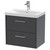 Hudson Reed Juno Graphite Grey 600mm Wall Hung 2 Drawer Vanity Unit with 50mm Profile Basin - JNU2224D Main View