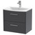 Hudson Reed Juno Graphite Grey 600mm Wall Hung 2 Drawer Vanity Unit with 30mm Profile Basin - JNU2224G Main View