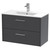 Hudson Reed Juno Graphite Grey 800mm Wall Hung 2 Drawer Vanity Unit with 18mm Profile Basin - JNU2226B Main View