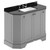 Old London Storm Grey 1000mm Angled 4 Door Vanity Unit with Black Marble Top and Basin with 3 Tap Holes - LOF285 Main View Old London Storm Grey 1000mm Angled 4 Door Vanity Unit with Black Marble Top and Basin with 3 Tap Holes - LOF285 Main View