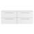 Hudson Reed Quartet Gloss White 1440mm 4 Drawer Wall Hung Double Unit with Sparkling White Worktop - QUA001LSW Main View
